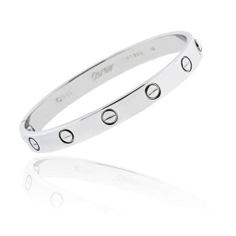 silver cartier love bracelet|cartier love bracelet silver price.